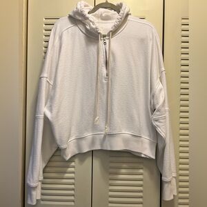 Aerie Quarterzip White Hoodie Sweatshirt